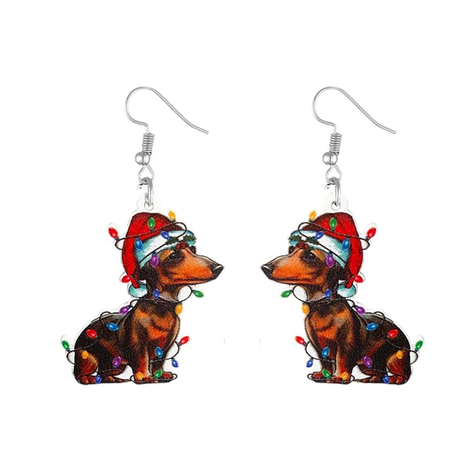 Christmas Earrings For Women Cute Colorful Acrylic Christmas Santa Claus HO HO HO Tree Gingerbread Man Dangle Drop Holiday Earrings Decoration Christmas Jewelry Gifts